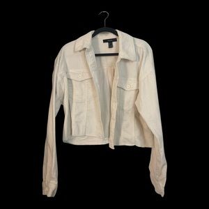 Forever 21 ribbed cropped white jacket in size L (oversized!)